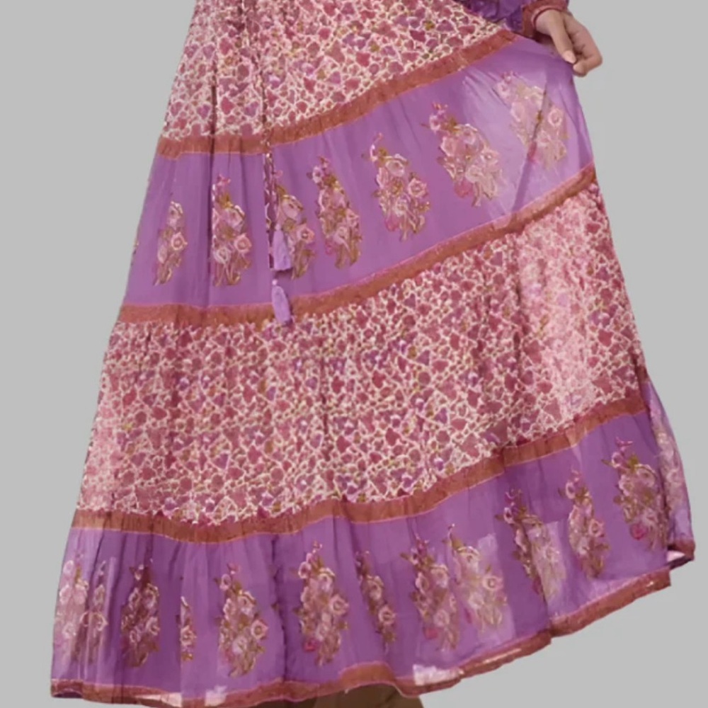 Cotton floral maxi skirt